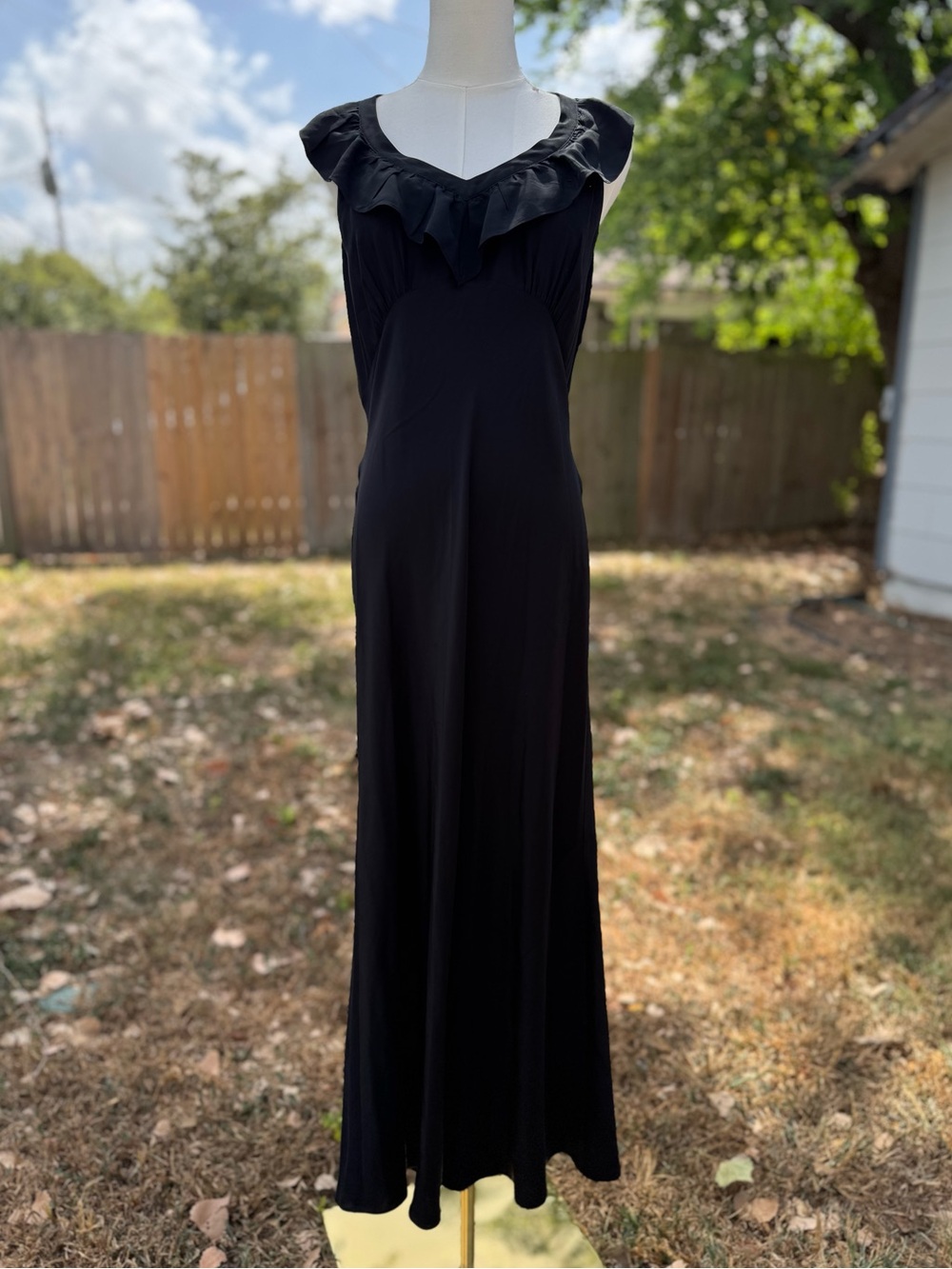 Reformation Cillian Black Silk Dress